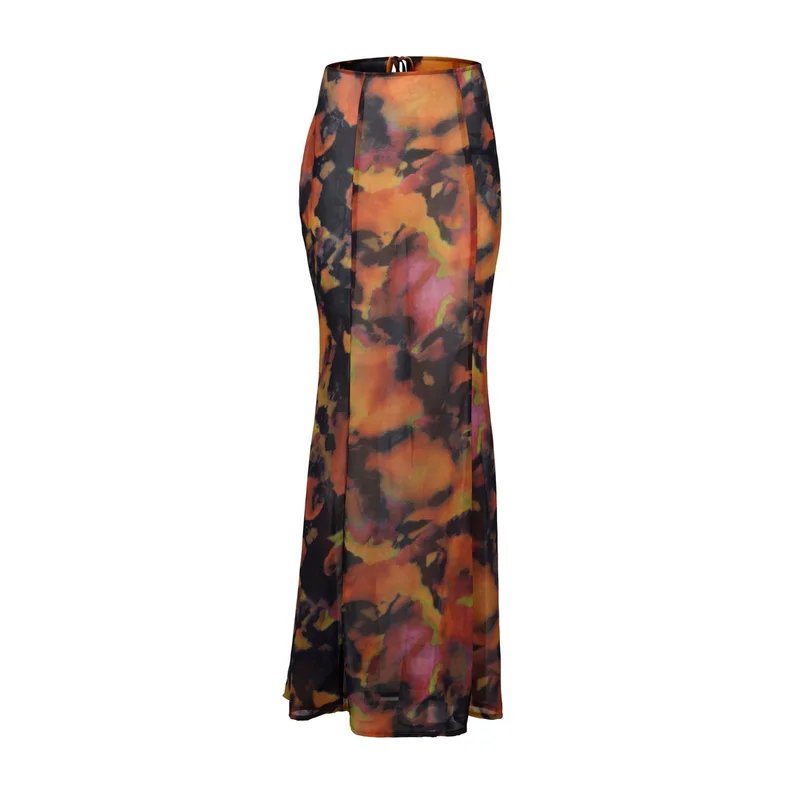 Scorpio Rizing  Soleil Orange Tie Dye Skirt for Women | Best Price UAE